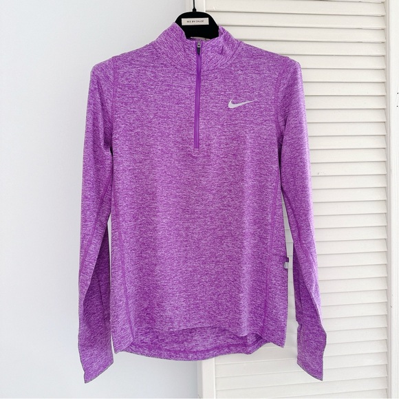 NEW♥️NIKE ELEMENT QUARTER ZIP PULLOVER TOP SHIRT XS PURPLE RUNNING GOLF WORKOUT - Picture 1 of 6